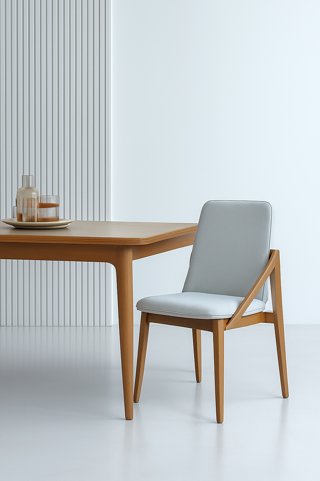 Silla Gil – Diseño moderno para comedor en madera maciza y tapiz color arena-5