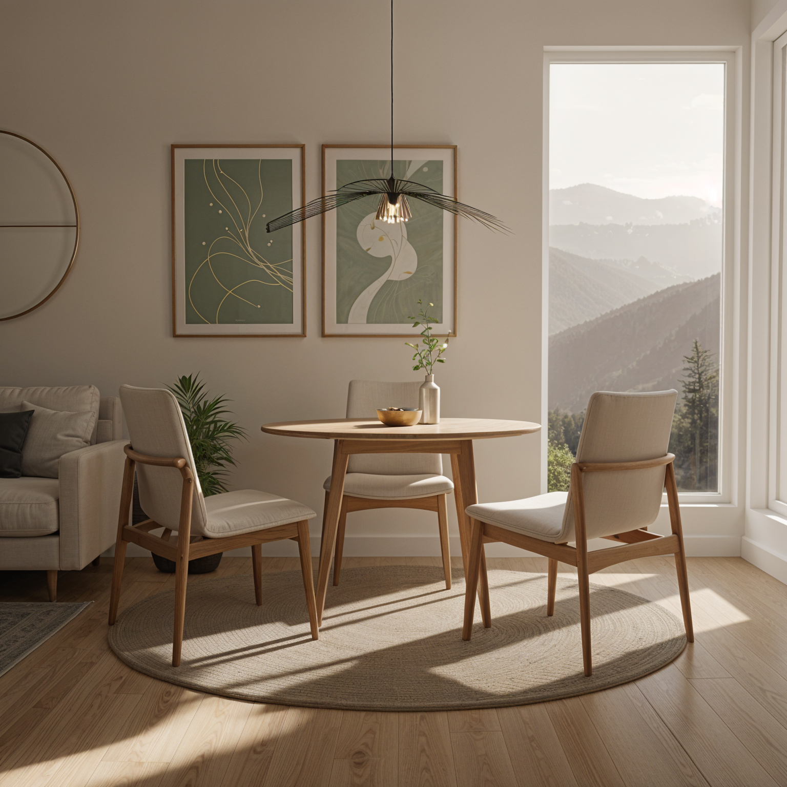 Silla Gil – Diseño moderno para comedor en madera maciza y tapiz color arena-6