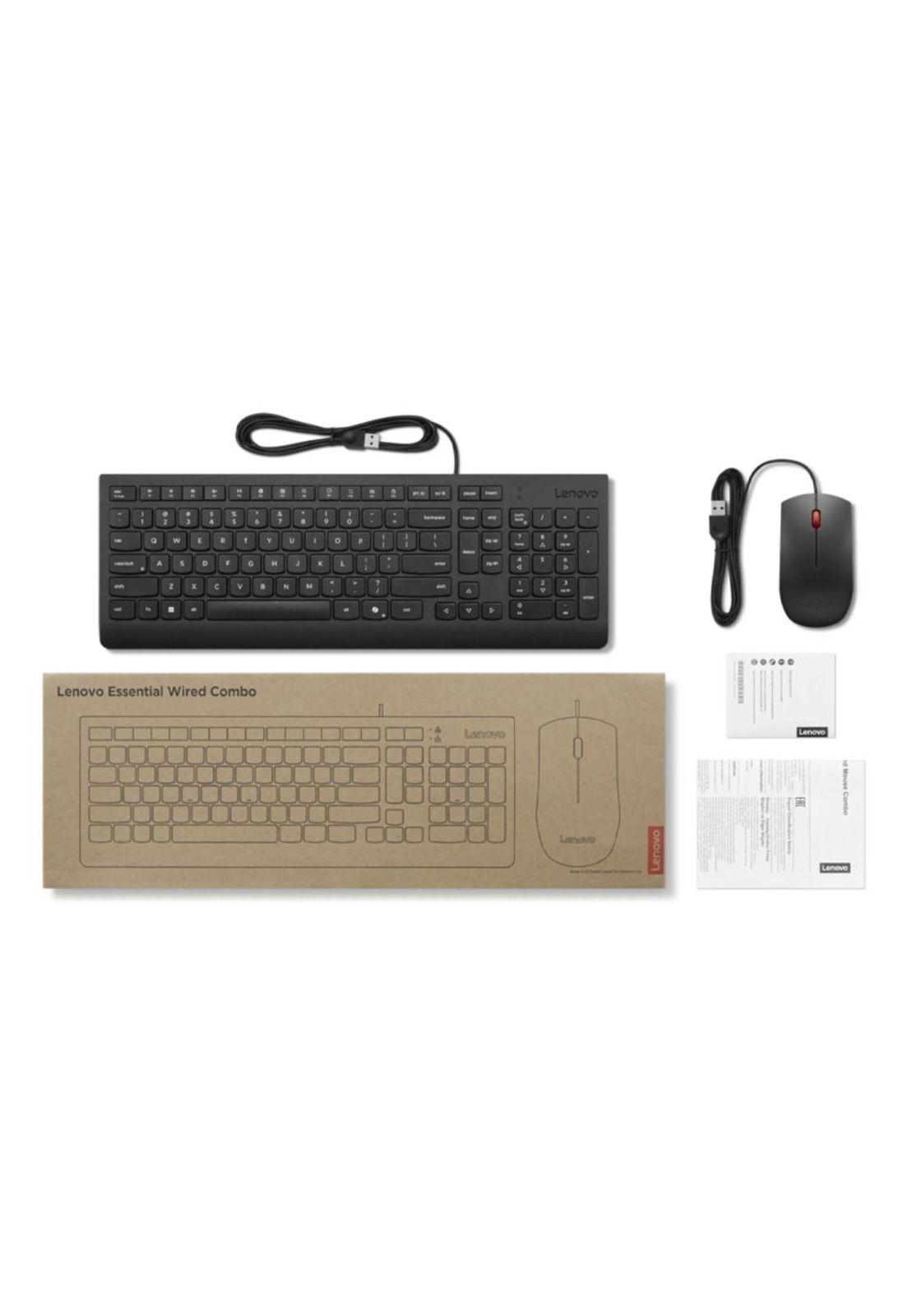 Combo mouse y teclado Lenovo Essential USB Español-3