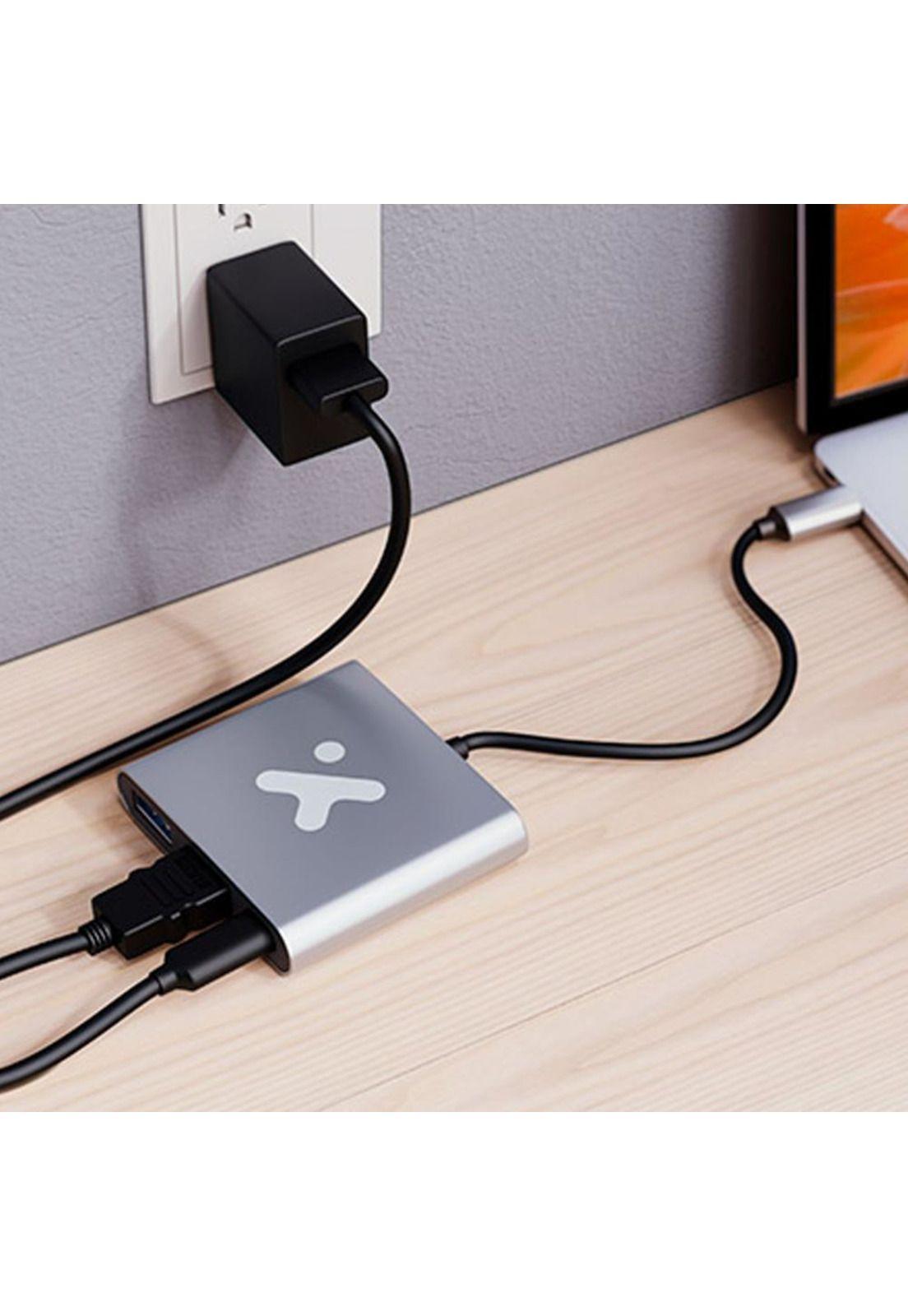 Adaptador USB-C 3 en 1 Xtech XTC-566 HDMI + USB-4