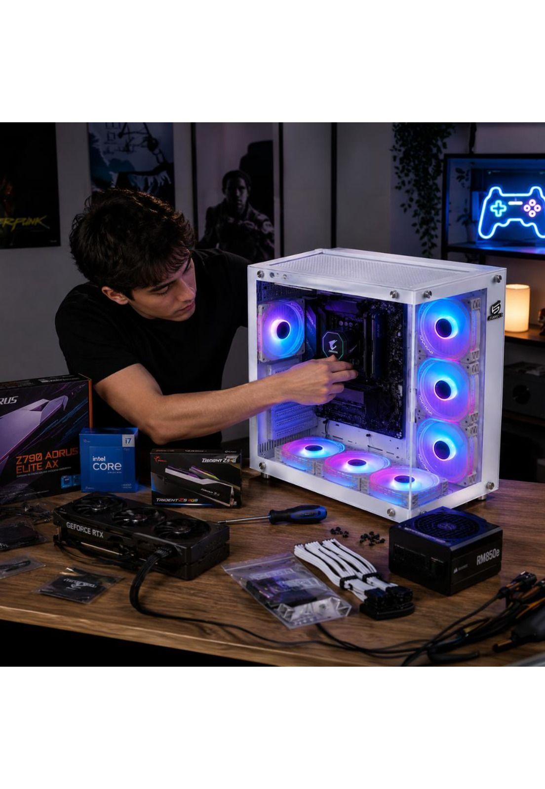 Gabinete Gamer Anilius Blanco ATX Mid Tower Vidrio Templado-3