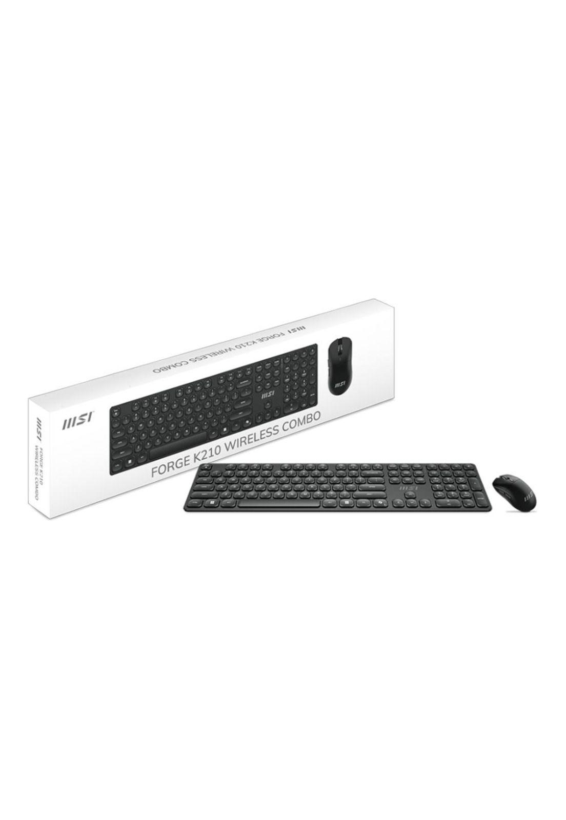 Kit Teclado y Mouse Inalámbrico MSI FORGE K210 Español Negro-4