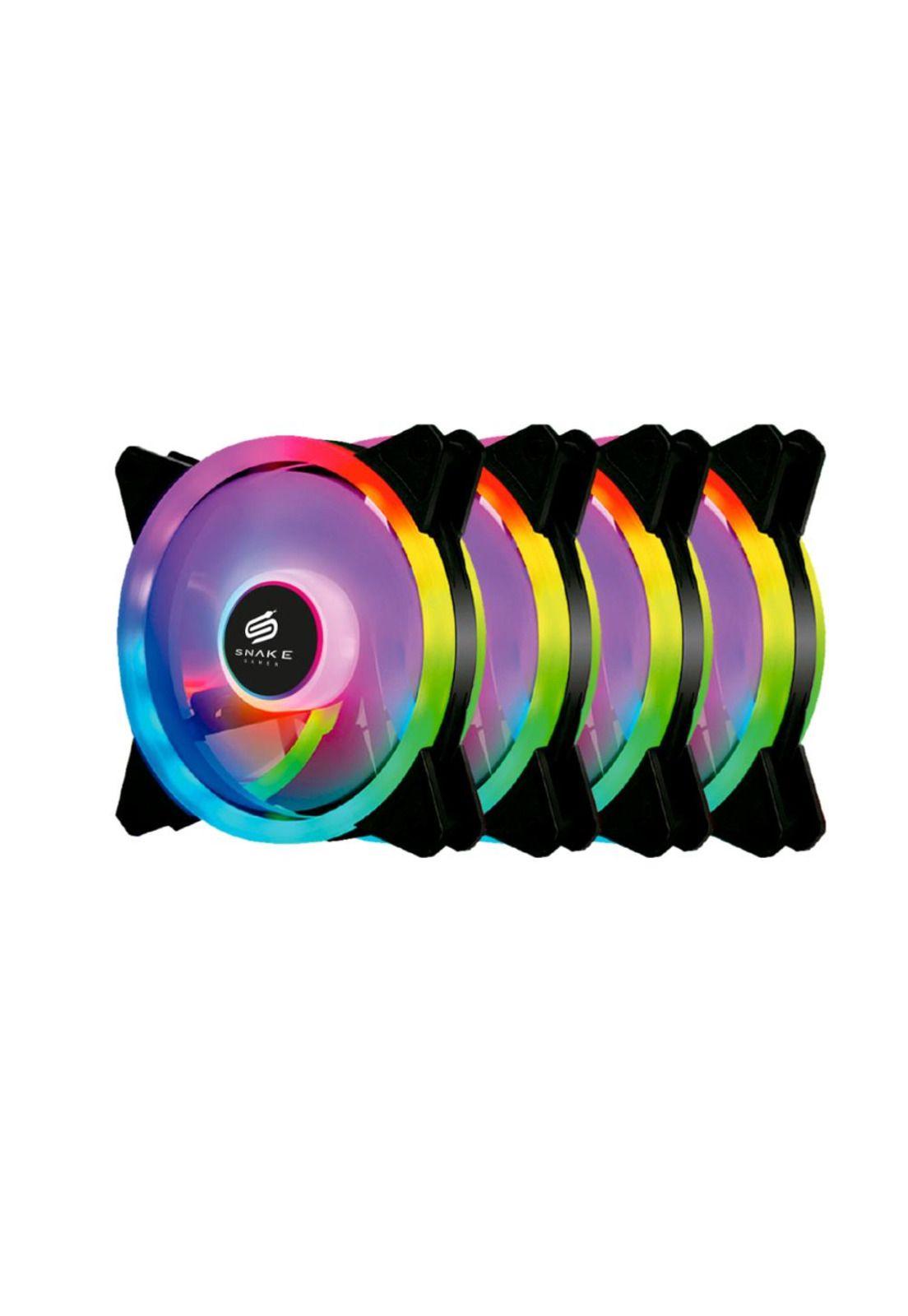 Pack De 4 Ventiladores ARGB Snake Gamer Vipera One SN1200 6 pines con controlador-0