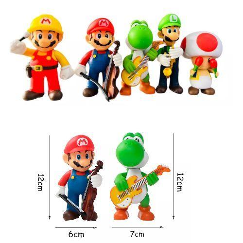 Set de 5 Figuras Coleccionables de Mario Bros 12 cm-3