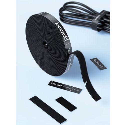Cinta Velcro Organizador de Cables Rollo de 3m Color Negro-3