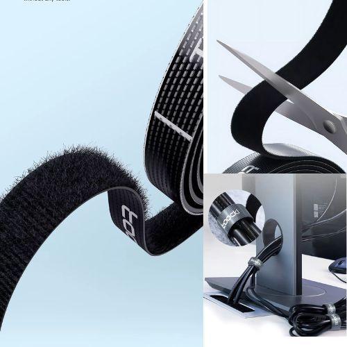 Cinta Velcro Organizador de Cables Rollo de 3m Color Negro-6