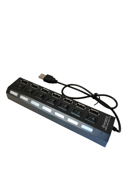 Hub 7 Puertos Multi Usb 2.0 Con Interruptor E Indicador Luz-0