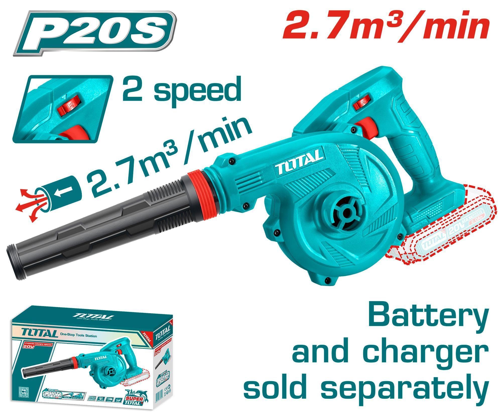 Sopladora Inalambrico 20V 2,7M3 Super Total Sin Bateria Sin Cargador-0