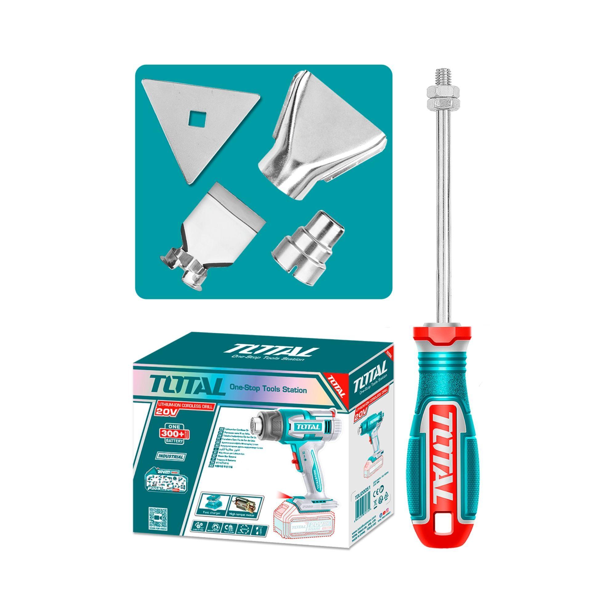 Pistola Calor Inalambrico 20V Con Bat Y Carg Total-0