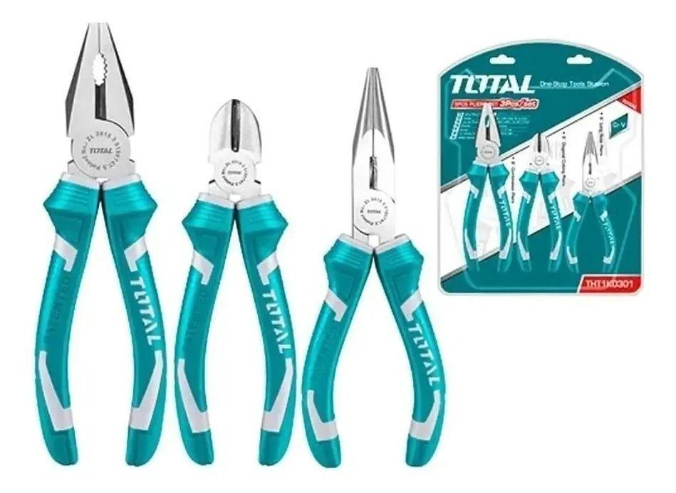 Set De 3 Alicates Universal Combinado Total Tools Tht1k0301-1