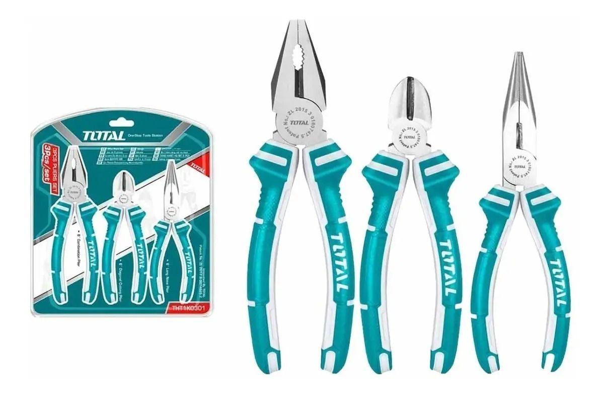 Set De 3 Alicates Universal Combinado Total Tools Tht1k0301-3