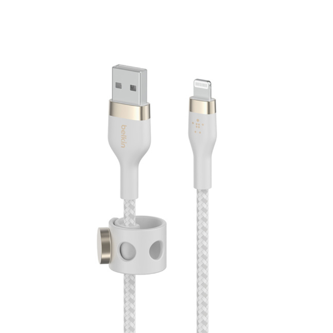 Cable Lightning a USB-A Belkin BOOSTCHARGE PRO Flex de 1 m - Blanco-4