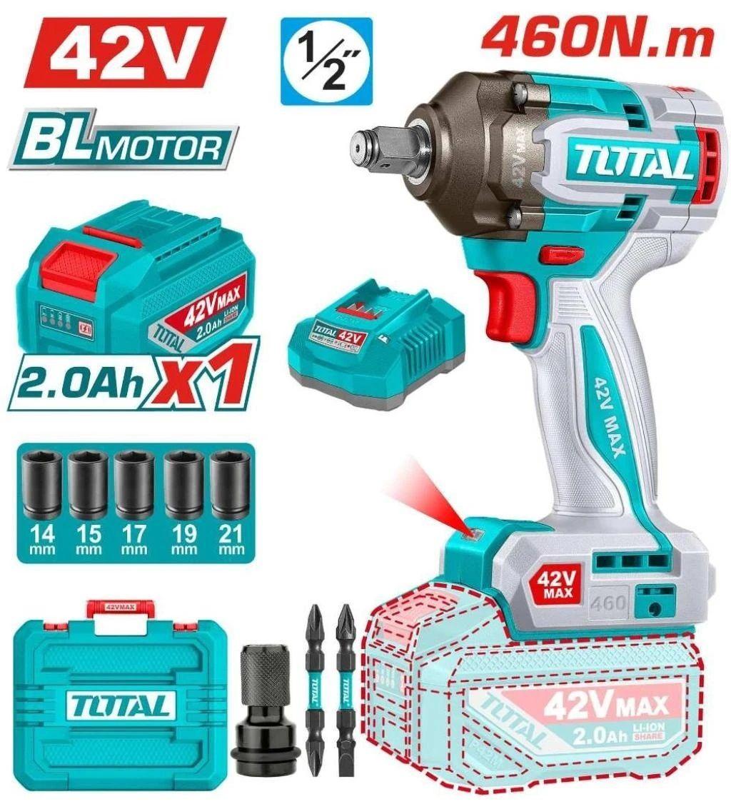 Llave De Impacto Inalámbrico 1/2" 42V 460Nm Total-1