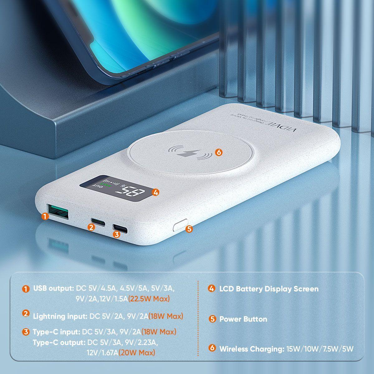 Powerbank Portátil Vidvie 10000mah PB765-1