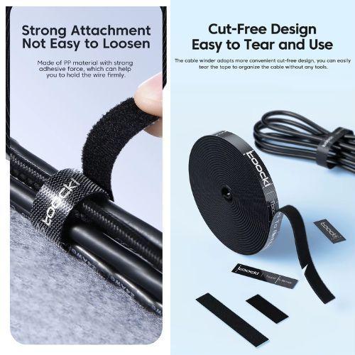 Cinta Velcro Organizador de Cables Rollo de 5m Color Negro-3
