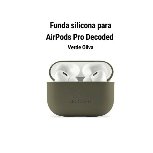 Funda Silicona Decoded Compatible con  Airpods Pro 2/ 1 Gen Verde Olivo-1