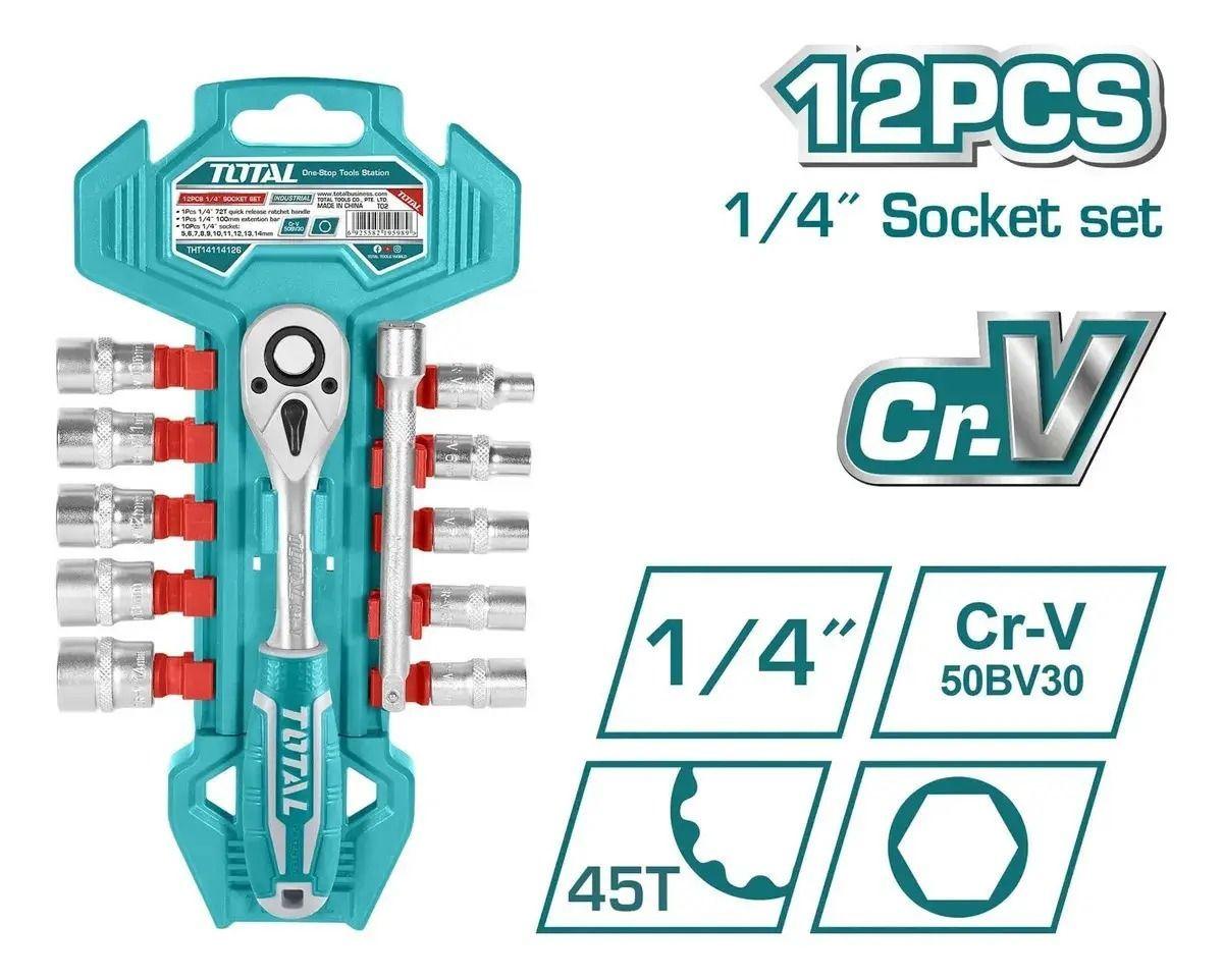 Juego De Dados 1 4 12 Piezas Total Tools Tht14114126-3