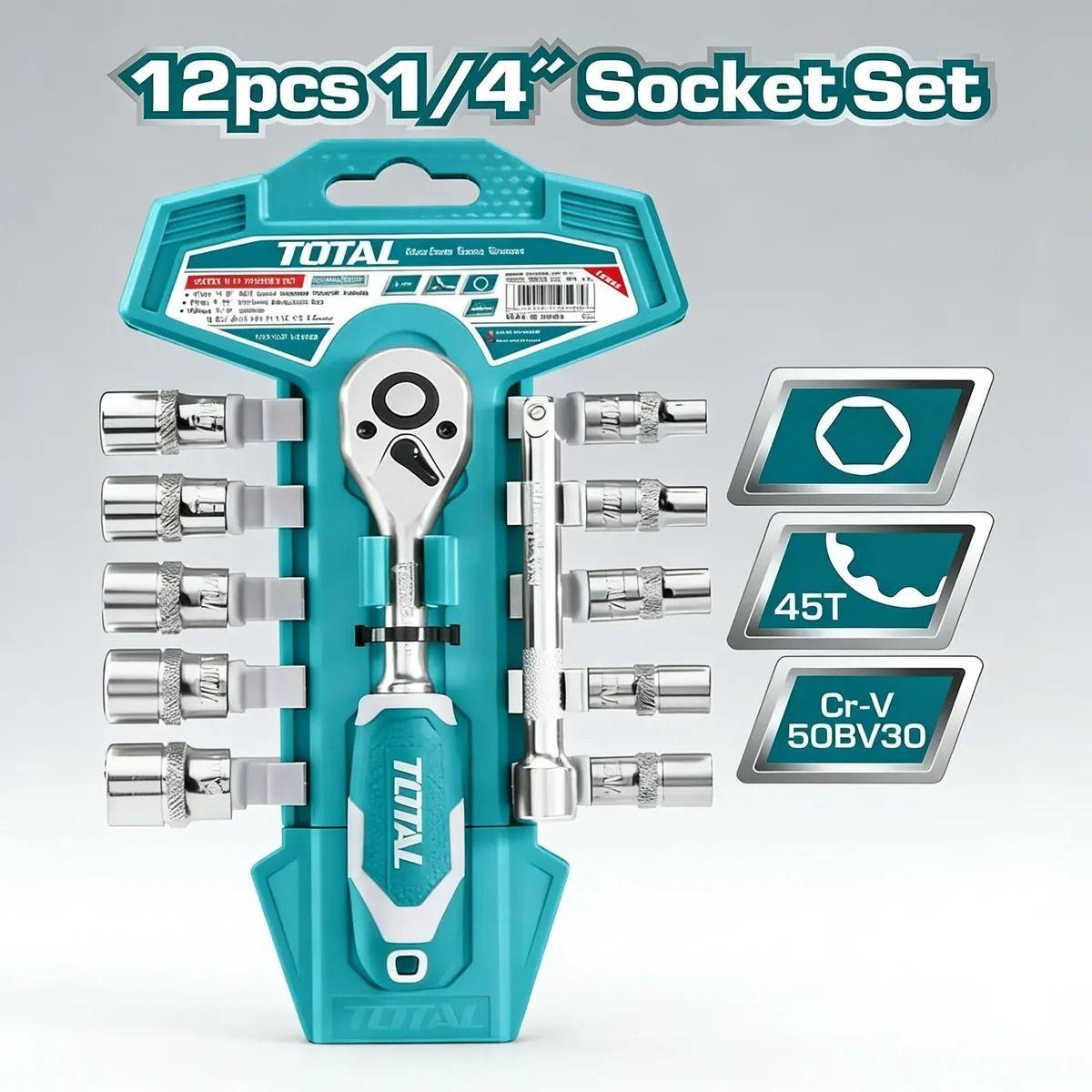 Juego De Dados 1 4 12 Piezas Total Tools Tht14114126-6
