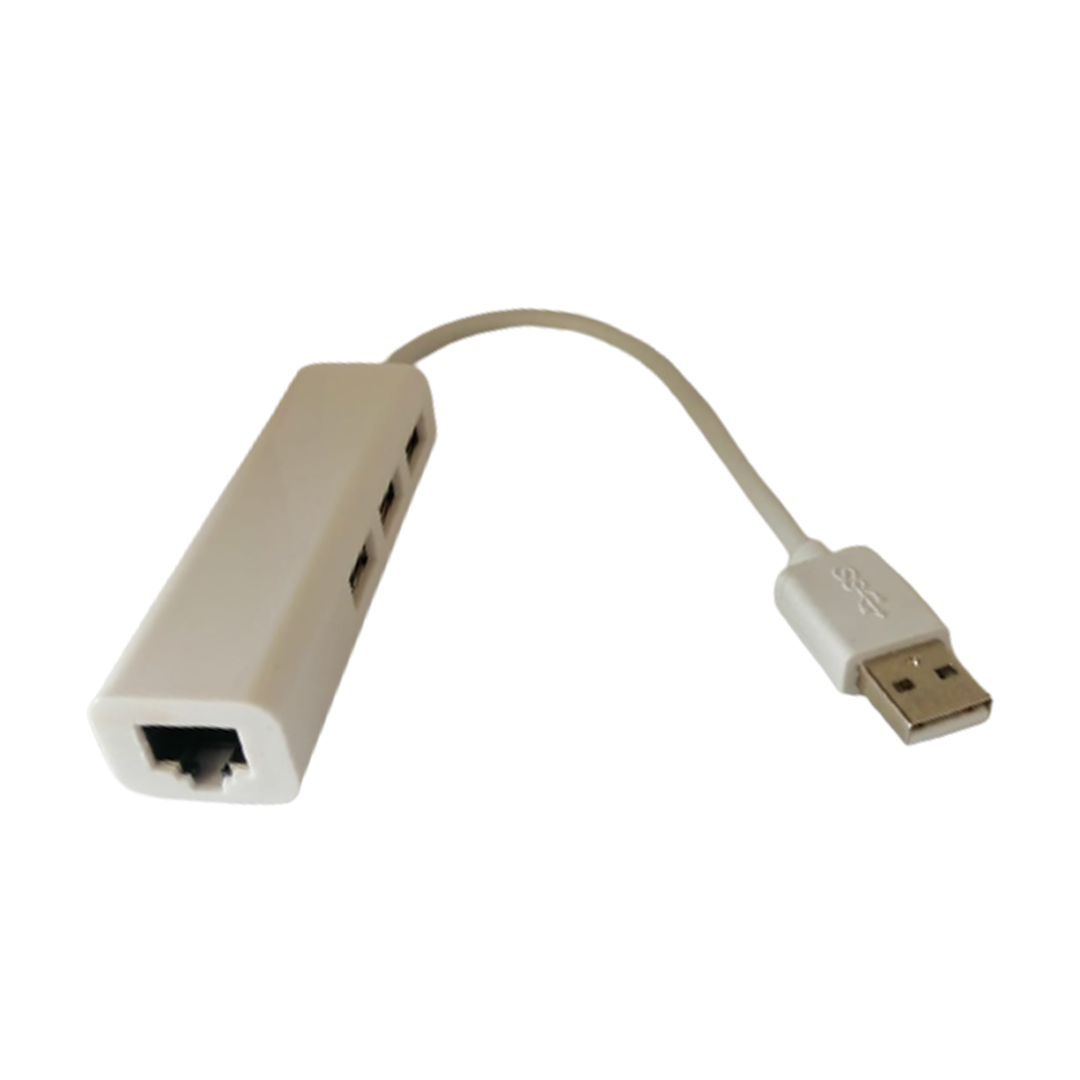 HUB USB a 3 Puertos USB y 1 Puerto RJ45-0