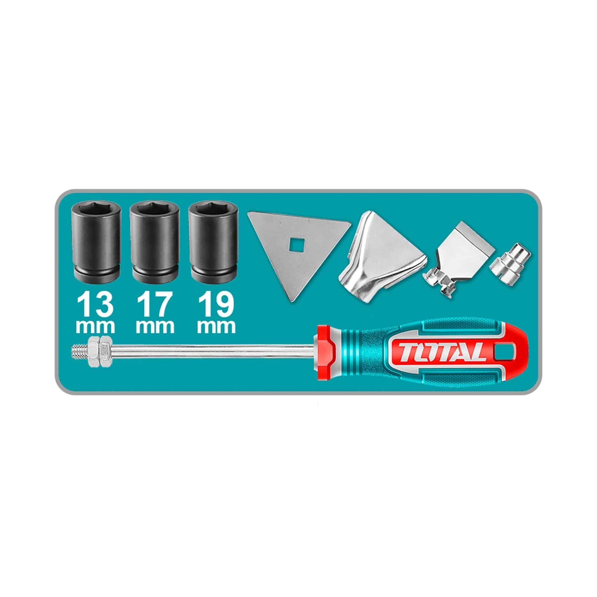 Kit Pistola Calor + Lampara + Chicharra Inalambrico 20V Total-4