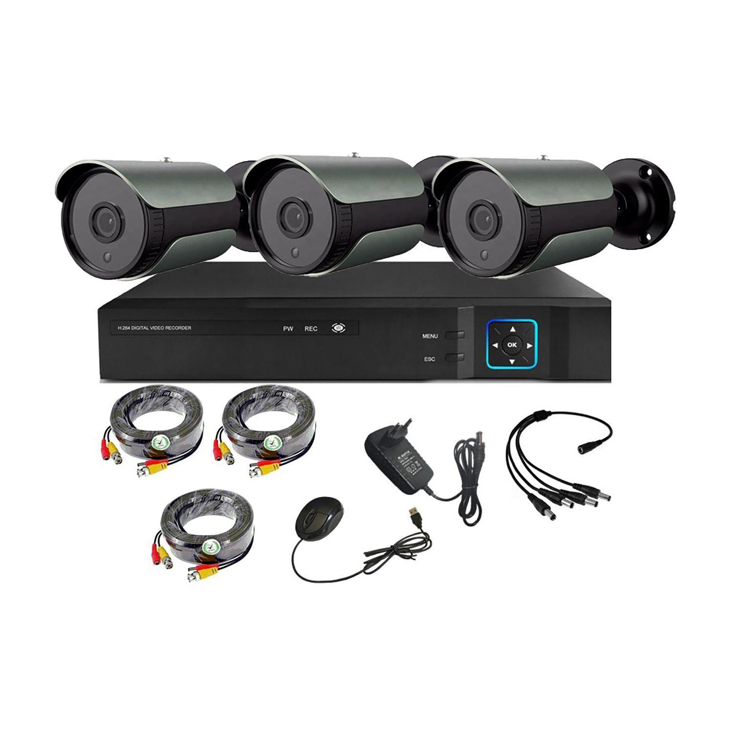 Kit 3 Cámaras de Seguridad Exterior HD 1MP - E30L-0