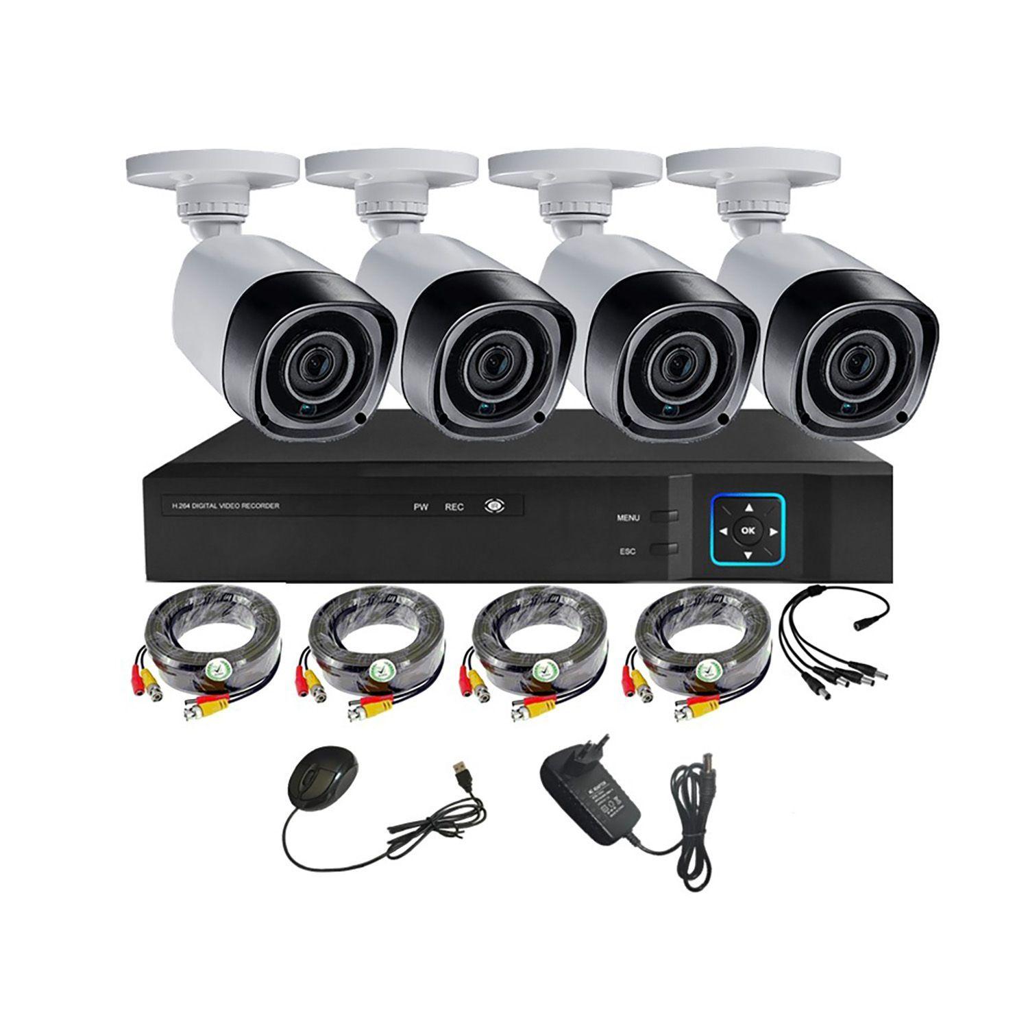 Kit 4 Cámaras de Seguridad Exterior HD 2MP - E43H-0