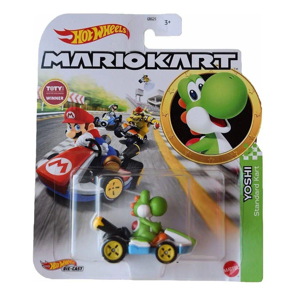 Mario Kart Yoshi De Hot Wheels Y Standart Kart De Mattel Gbg25 Colorido-2
