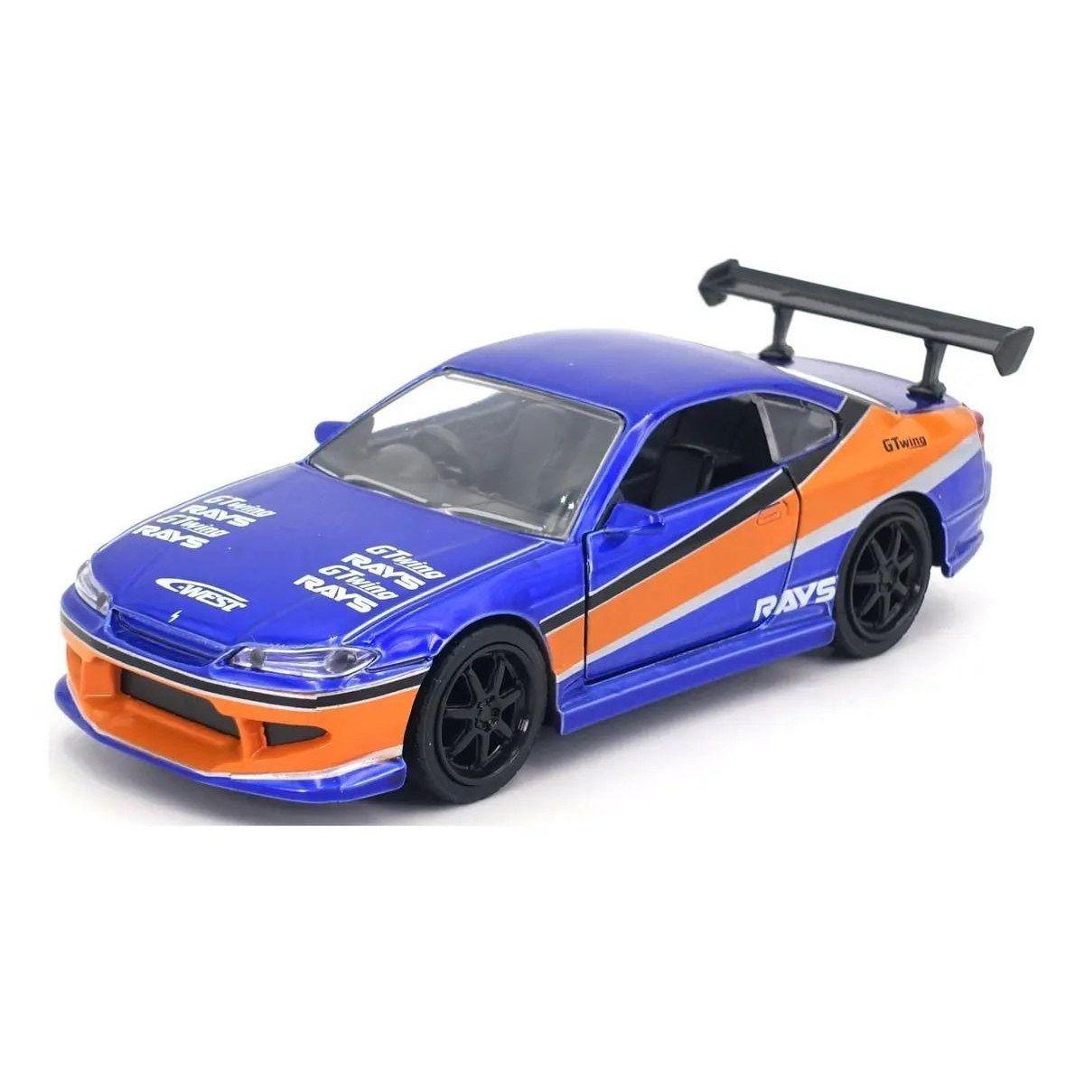 Auto A Escala Nissan Silvia S15 Rápido Y Furioso, Jada De Metal Coleccionable 1:32 Azul-1