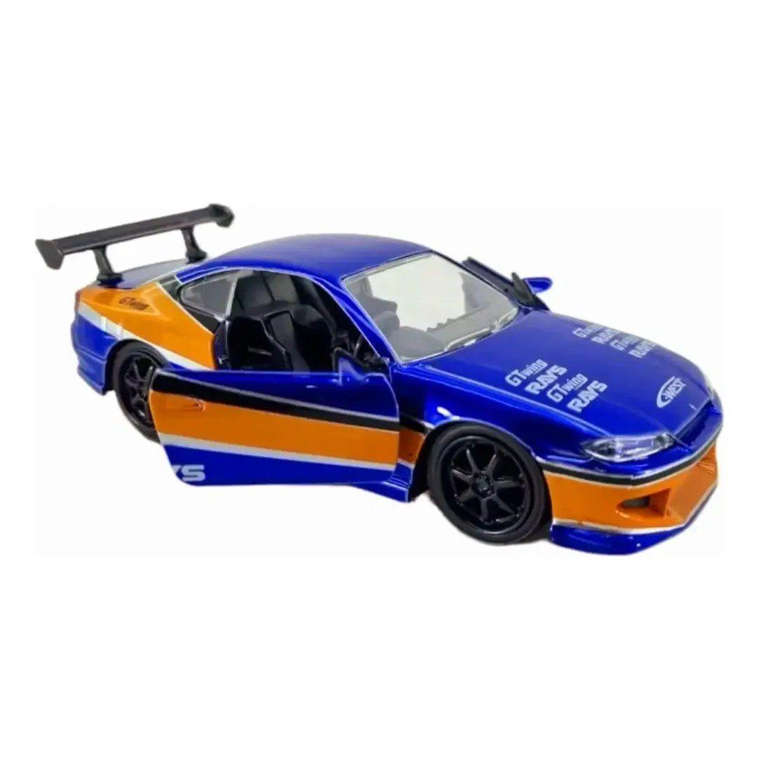 Auto A Escala Nissan Silvia S15 Rápido Y Furioso, Jada De Metal Coleccionable 1:32 Azul-3