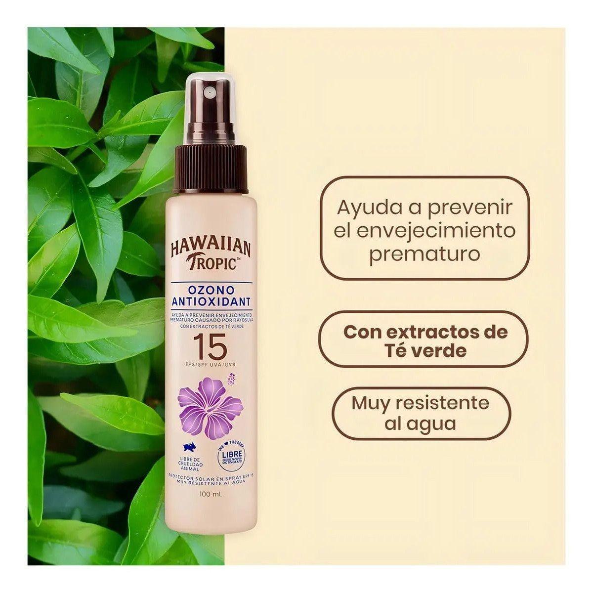 Protector Solar Hawaiian Tropic Ozono Antioxidant Spf15 Mist 100ml Hawaiian Tropic Dermatológica-2