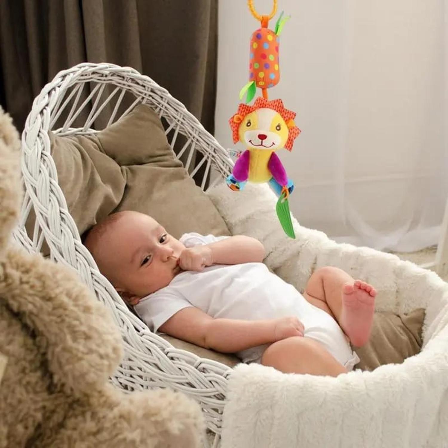 JUGUETE SONAJERO CON MORDEDOR LEON PARA BEBE-0