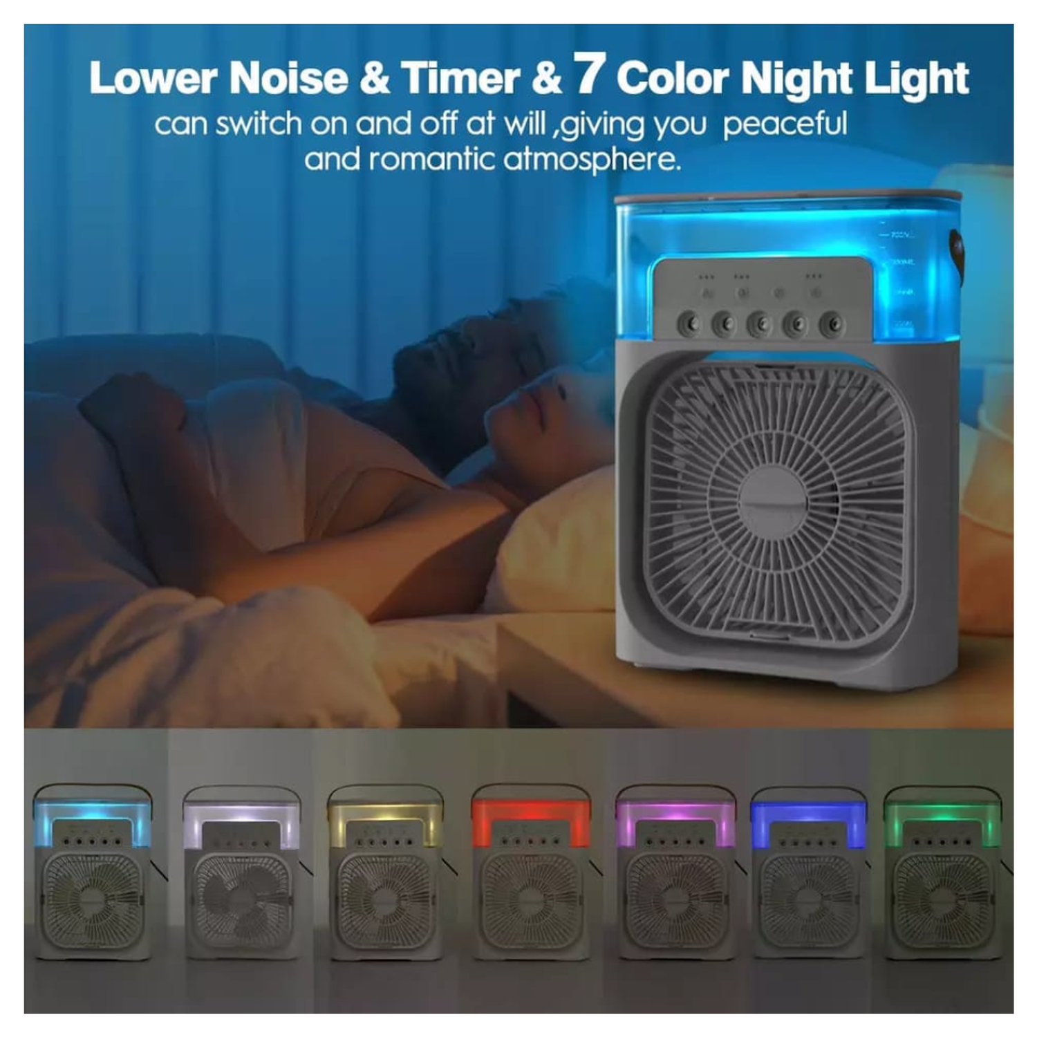 VENTILADOR DE MESA RECARGABLE CON LUCES LED-2