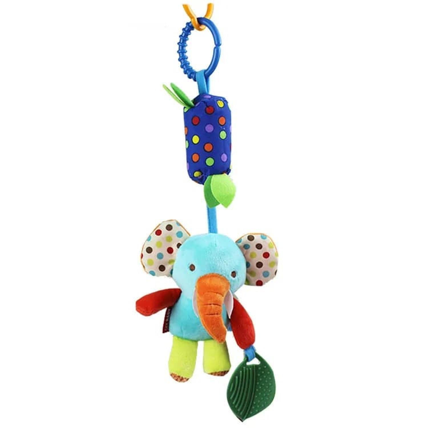 JUGUETE SONAJERO CON MORDEDOR ELEFANTE PARA BEBE-0