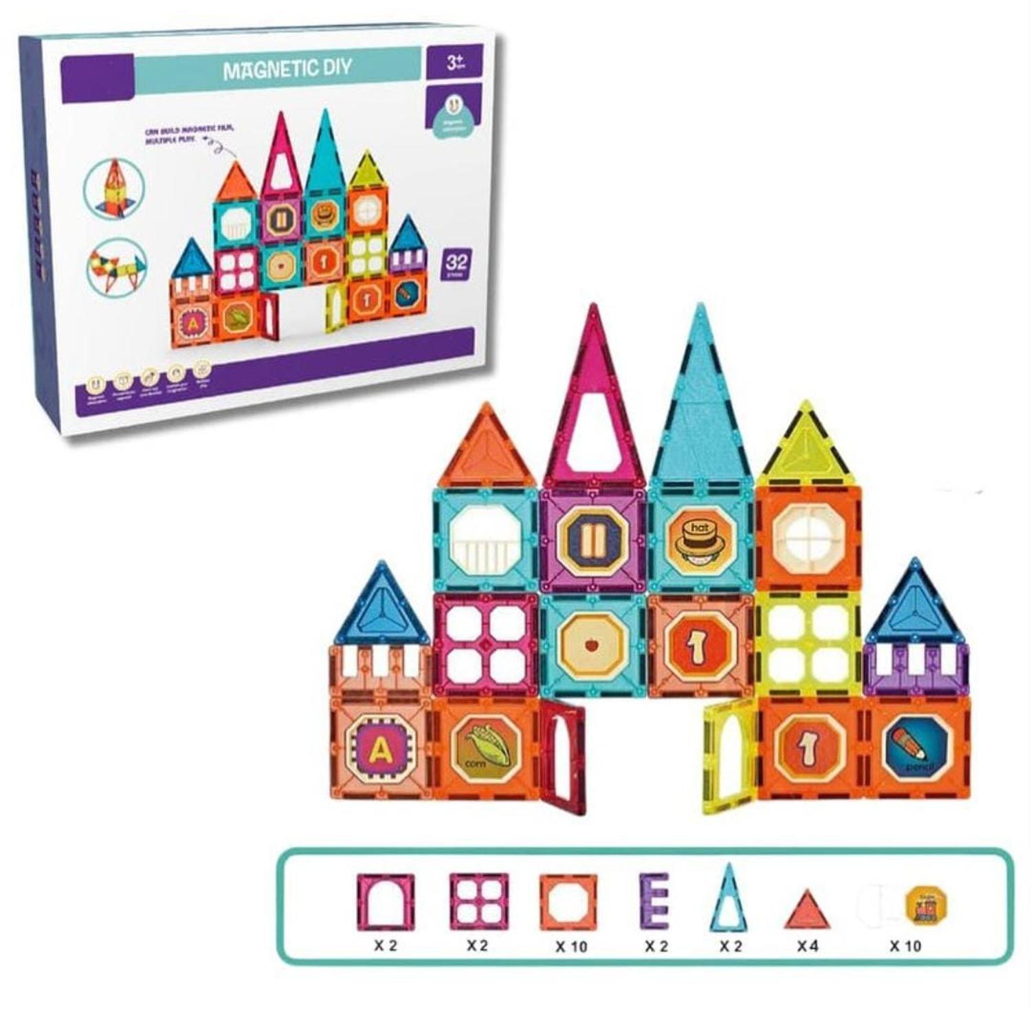PUZZLE BLOQUES DE CONSTRUCCION MAGNETICOS 32 PIEZAS-2
