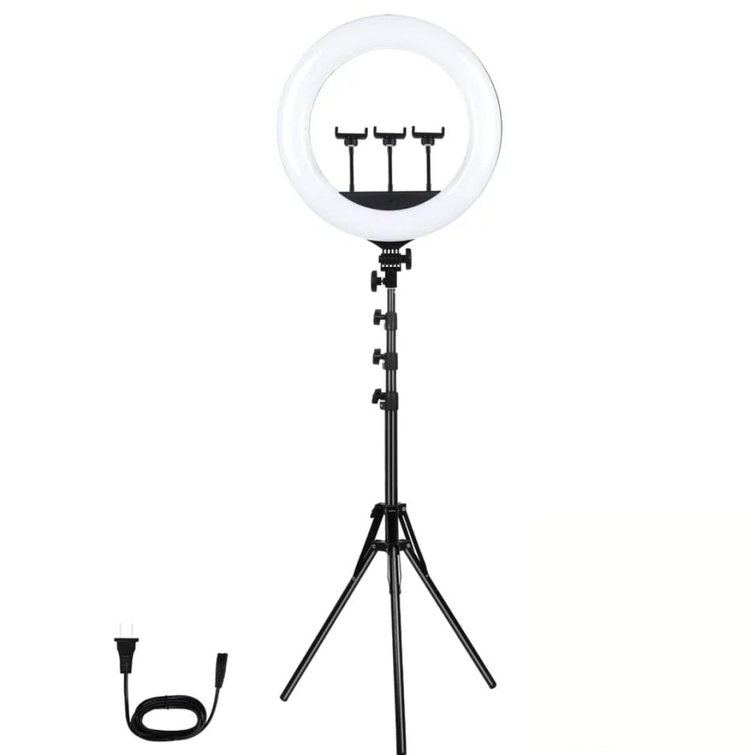 ARO DE LUZ CON TRIPODE EXTENSIBLE TRIPLE SOPORTE CELULAR 56 CM-0