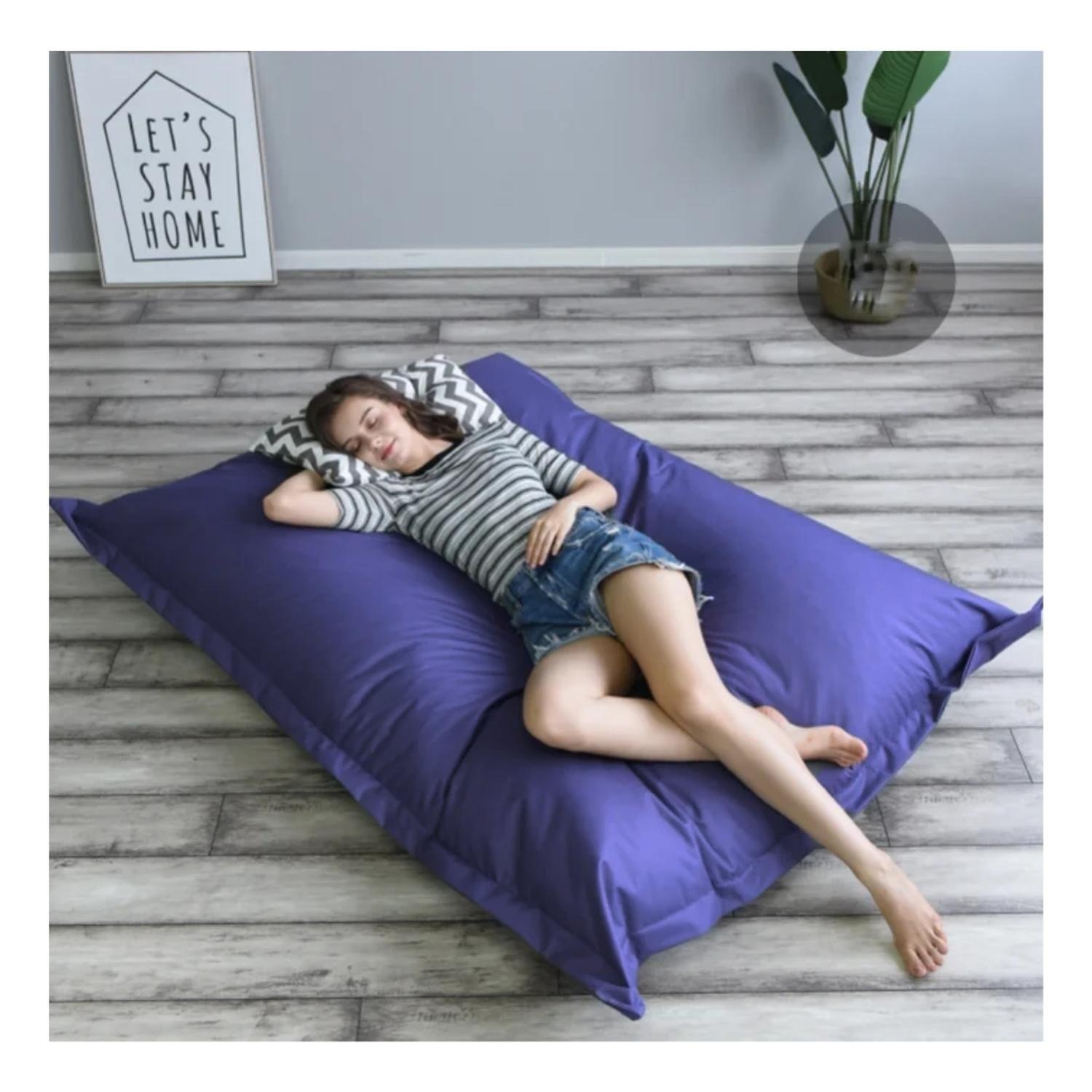 Cojin Gigante Impermeable Puff 600D 180X140 Cm Azul-4