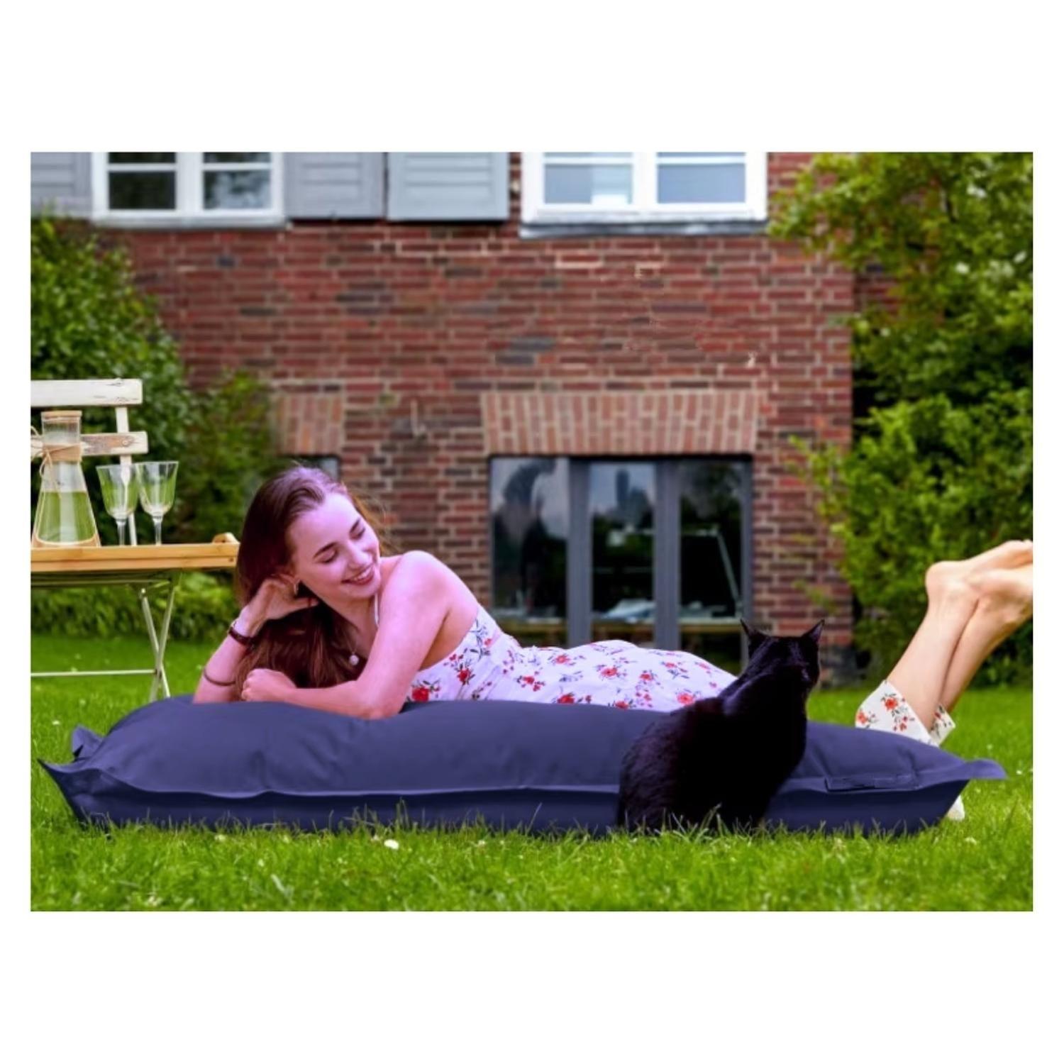 Cojin Gigante Impermeable Puff 600D 180X140 Cm Azul-2
