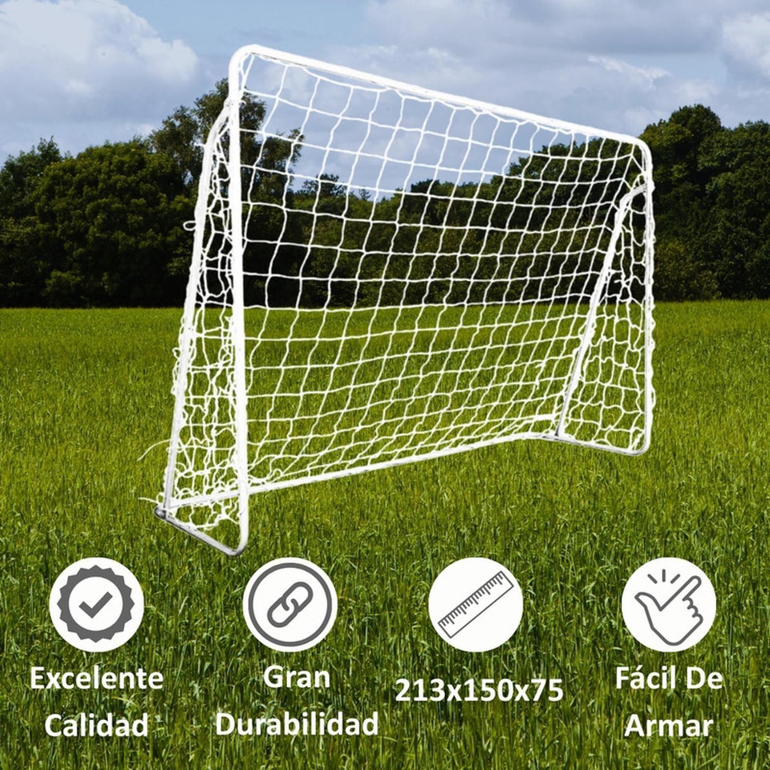Pack 2 Arcos Futbol Metal Fierro 213X150X75 Cm Red-3