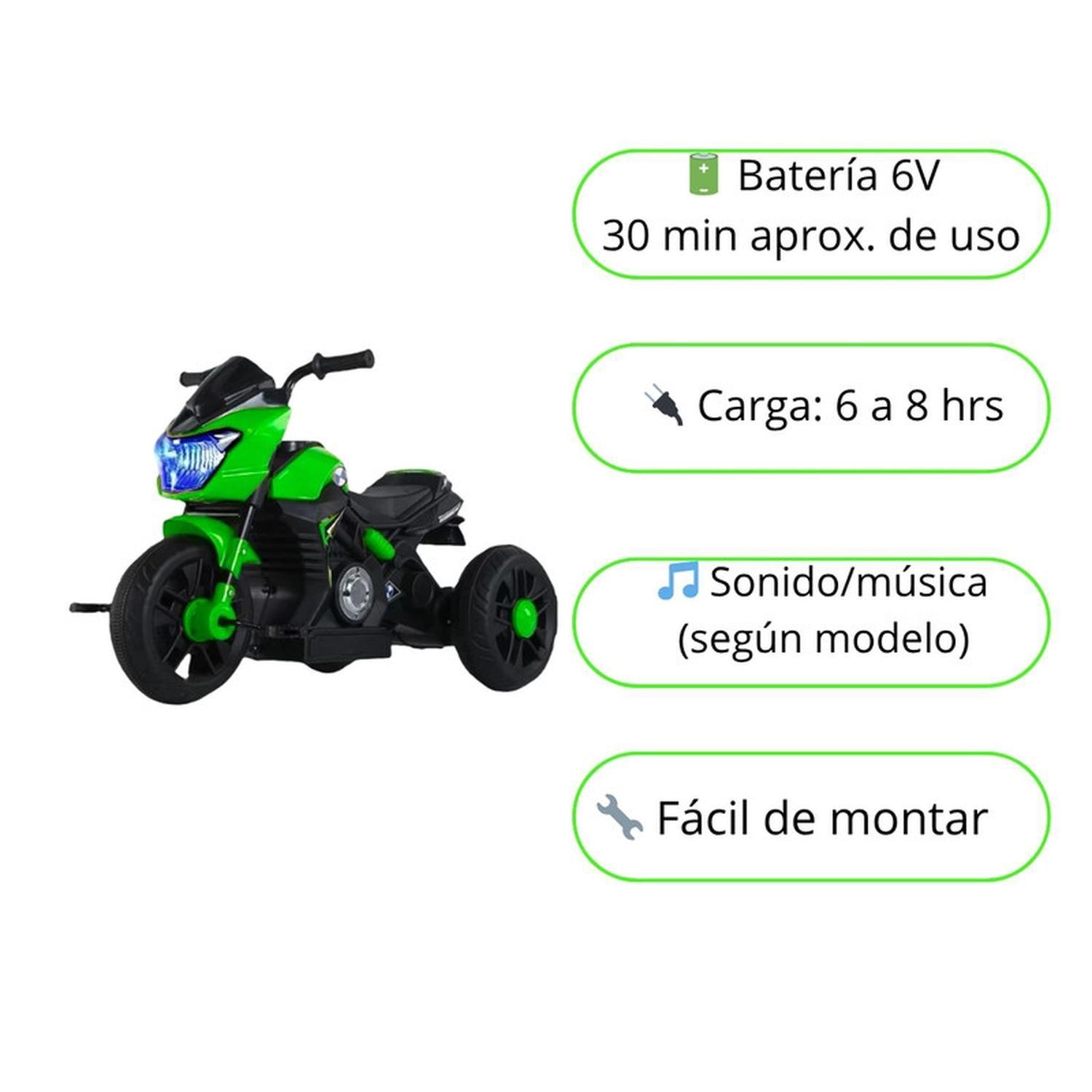 Moto Niño Antivuelco A Bateria Recargable Luz Y Sonido Green-2