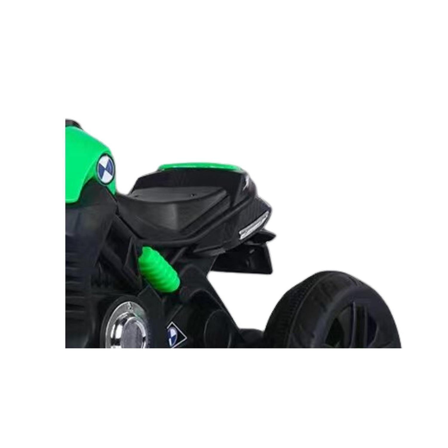 Moto Niño Antivuelco A Bateria Recargable Luz Y Sonido Green-5