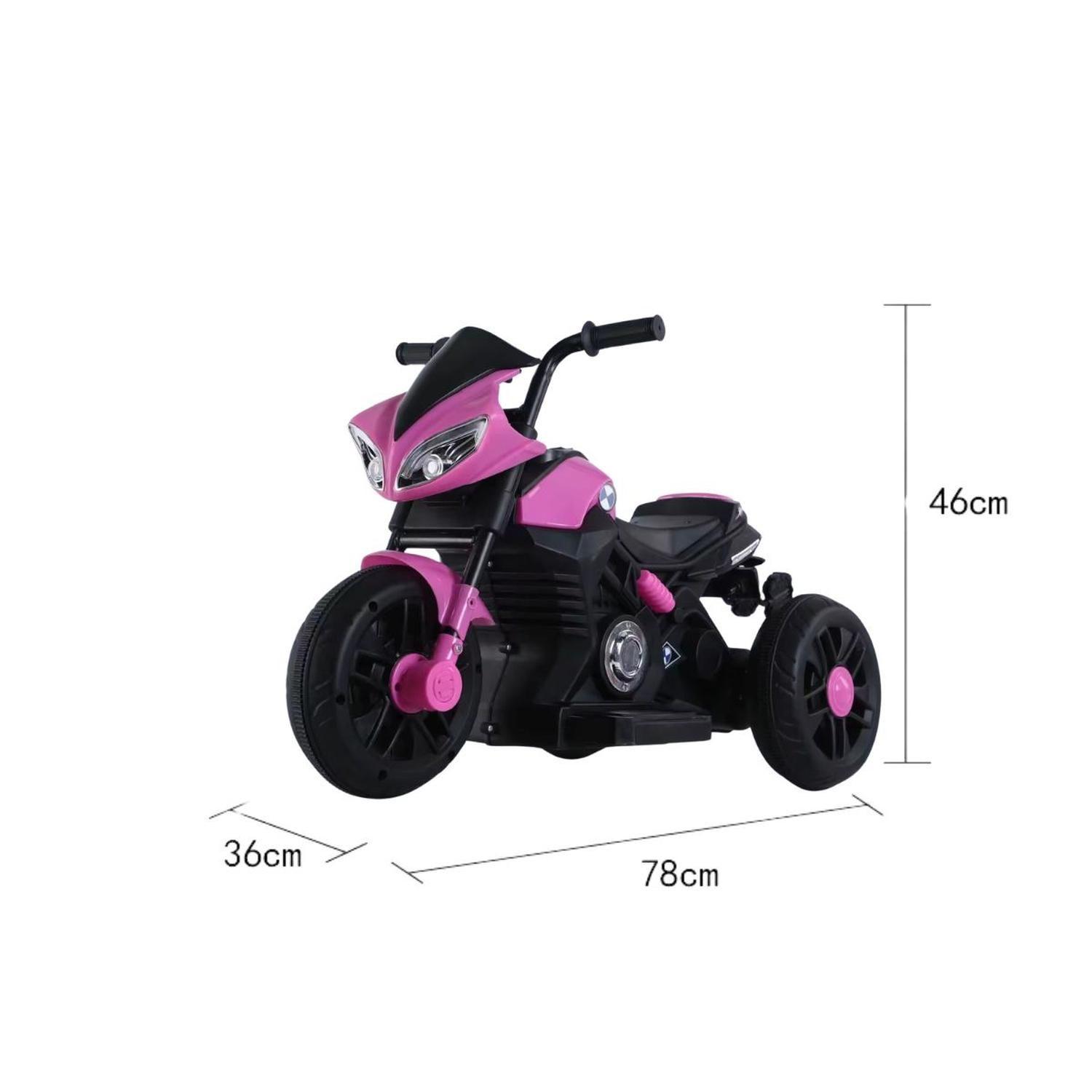 Moto Niño Antivuelco A Bateria Recargable Luz Y Sonido Pink-2