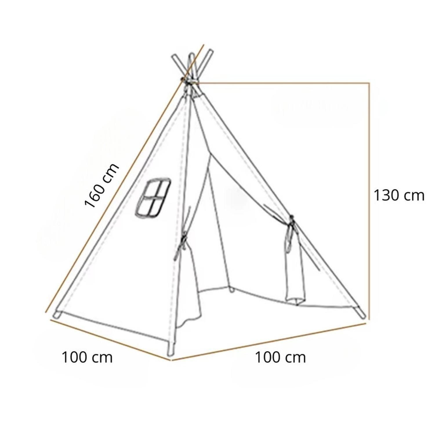 Carpa Tipi Niños Infantil 160 Cm Celeste Juguete Decoración-6