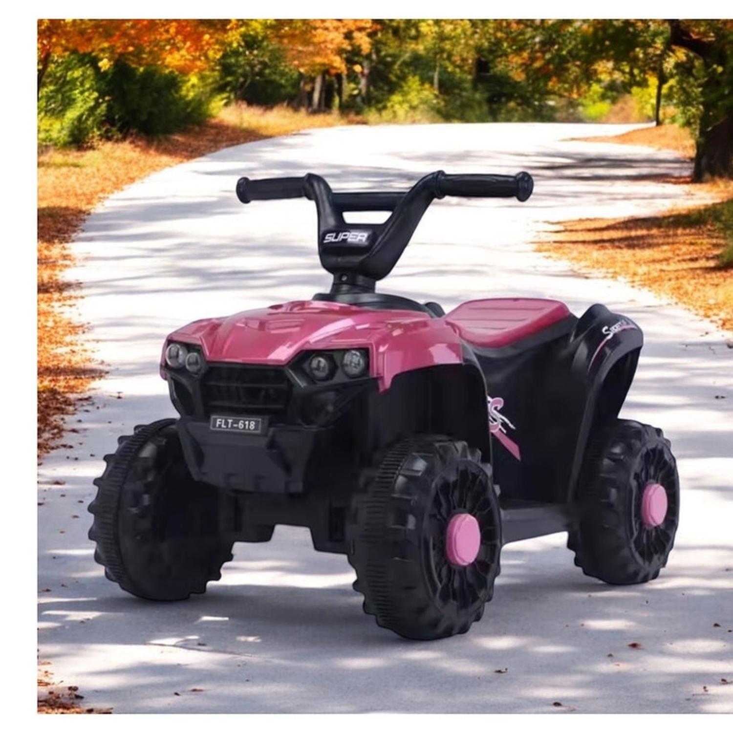 Cuatrimoto Auto Electrico Infantil Luz Sonido Bateria Fucsia-7