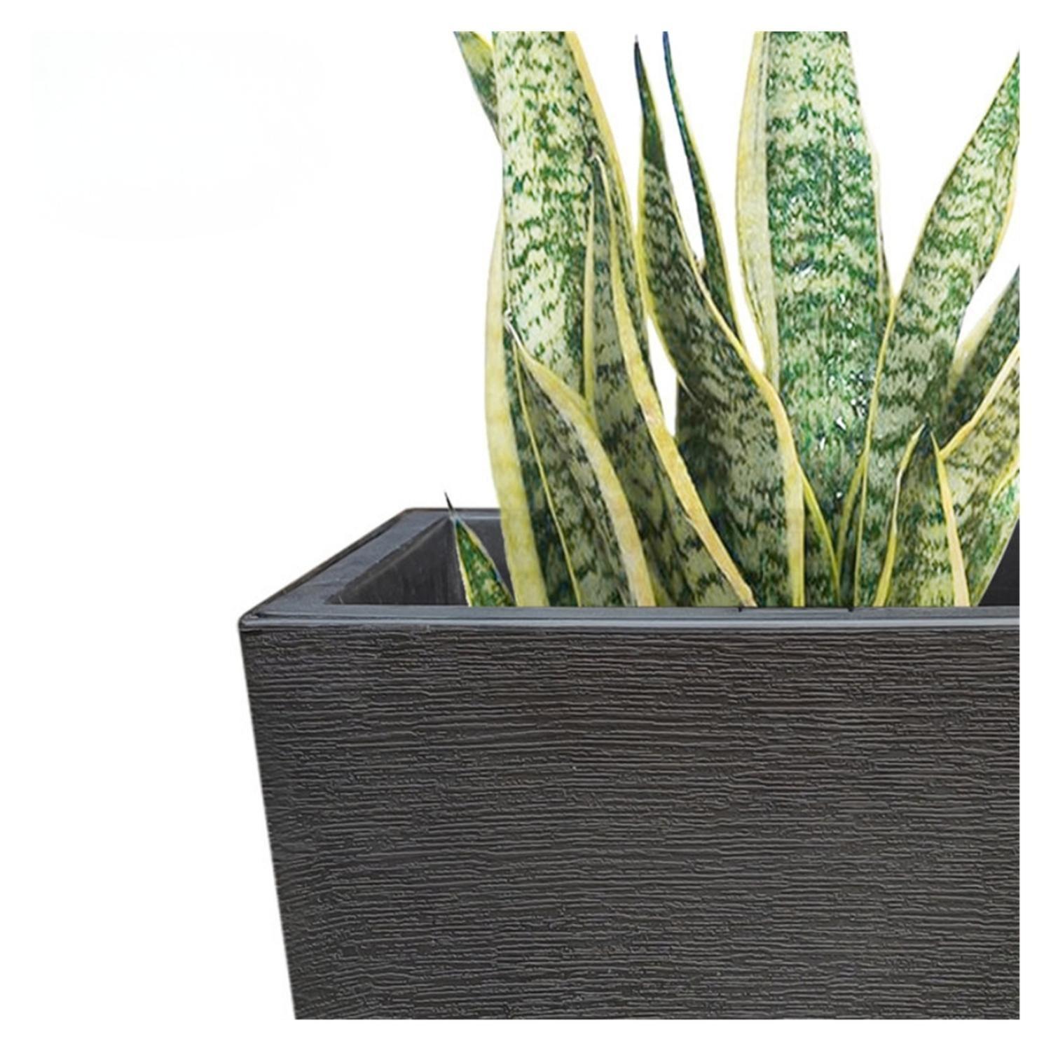 Macetero Grande Plastico Resistete Simil Piedra 70X35X35 Cm-2