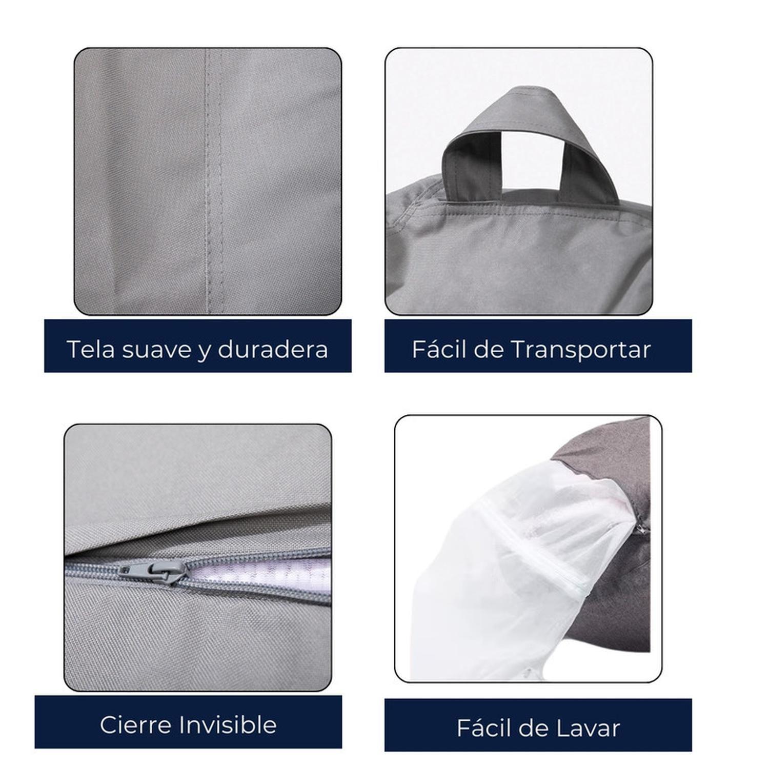 Puff Pera Oxford 90X110 Cm Gris-2