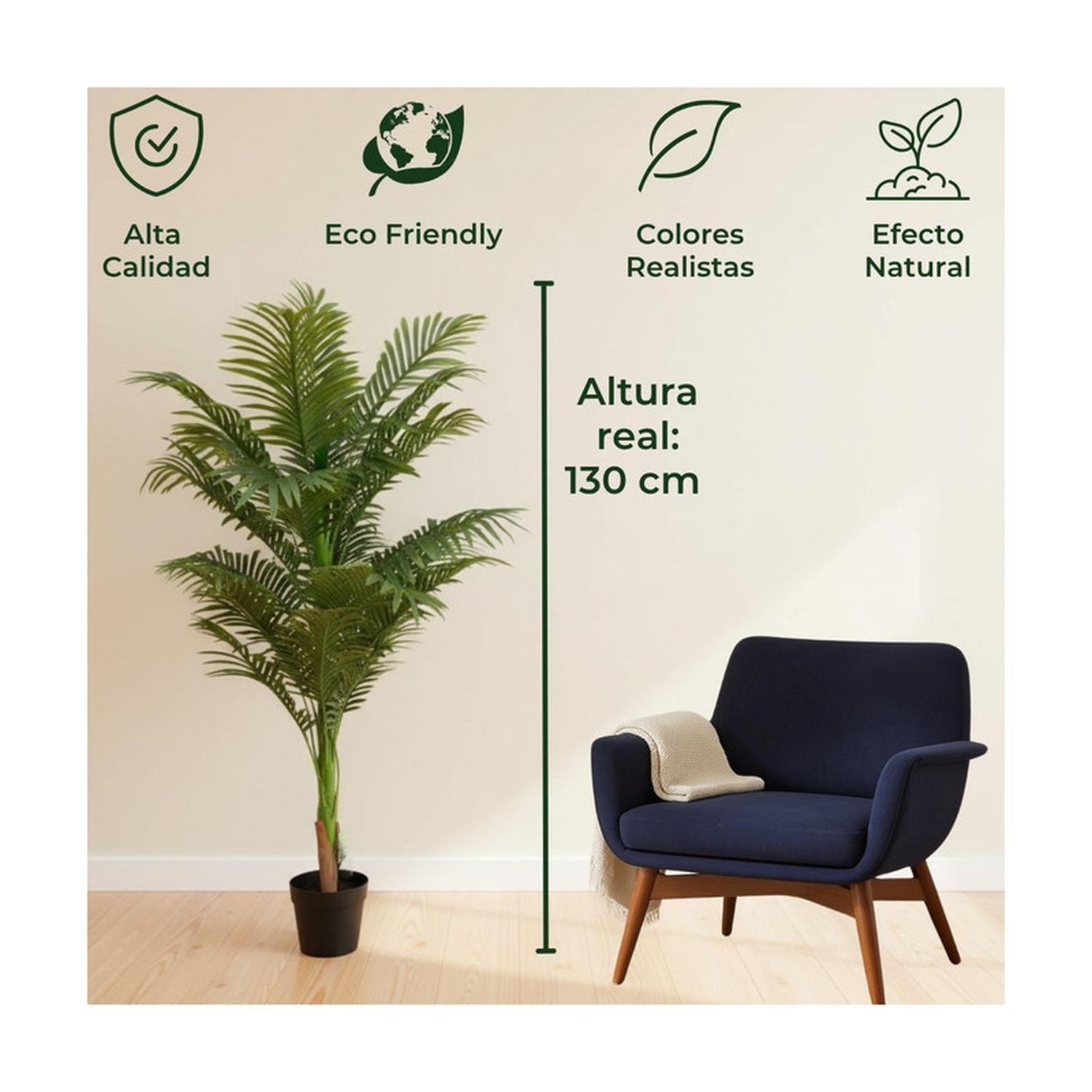 Planta Artificial Palmera Areca Frondosa 130 cm-3