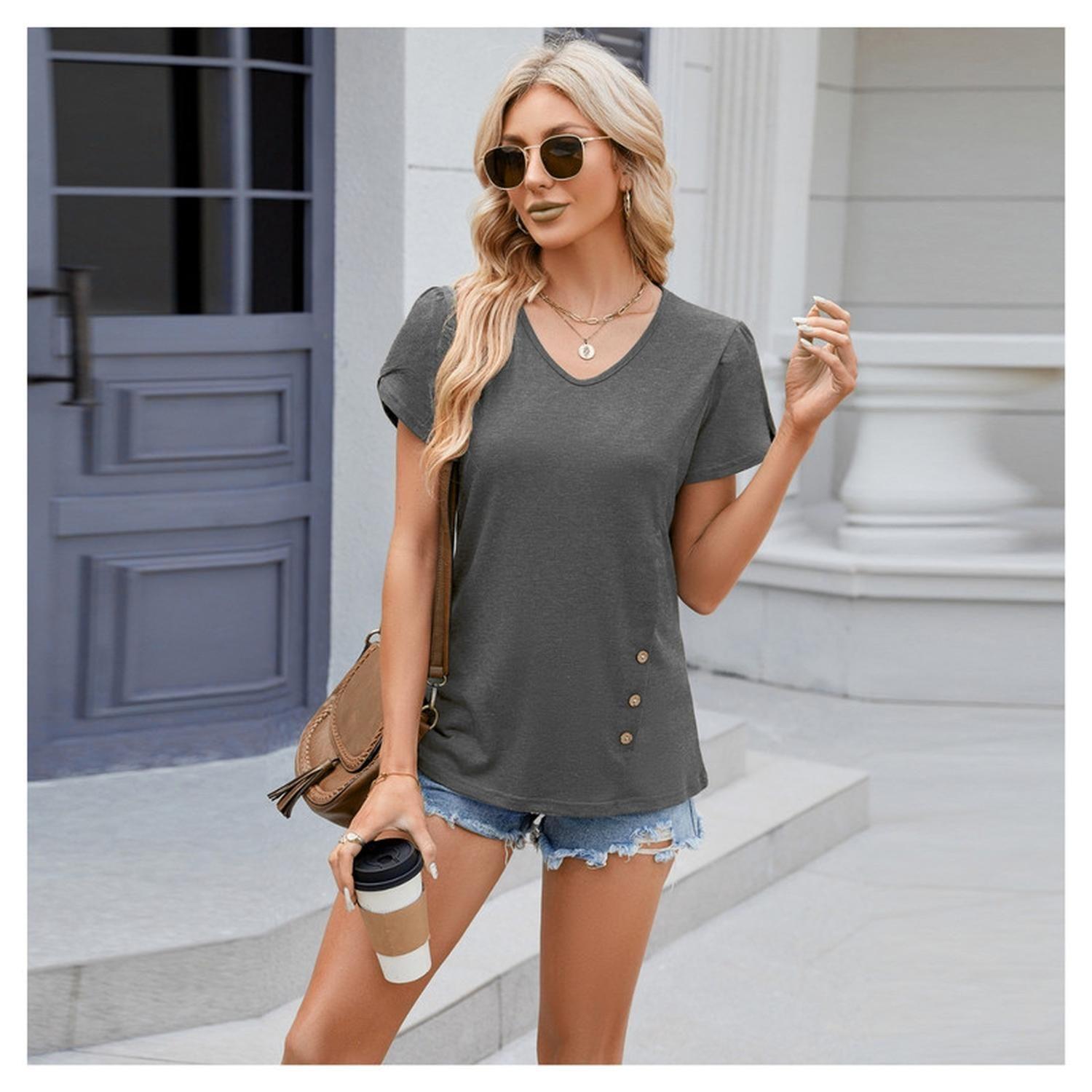 Polera Lactancia Maternidad Ema Manga Corta Gris-4