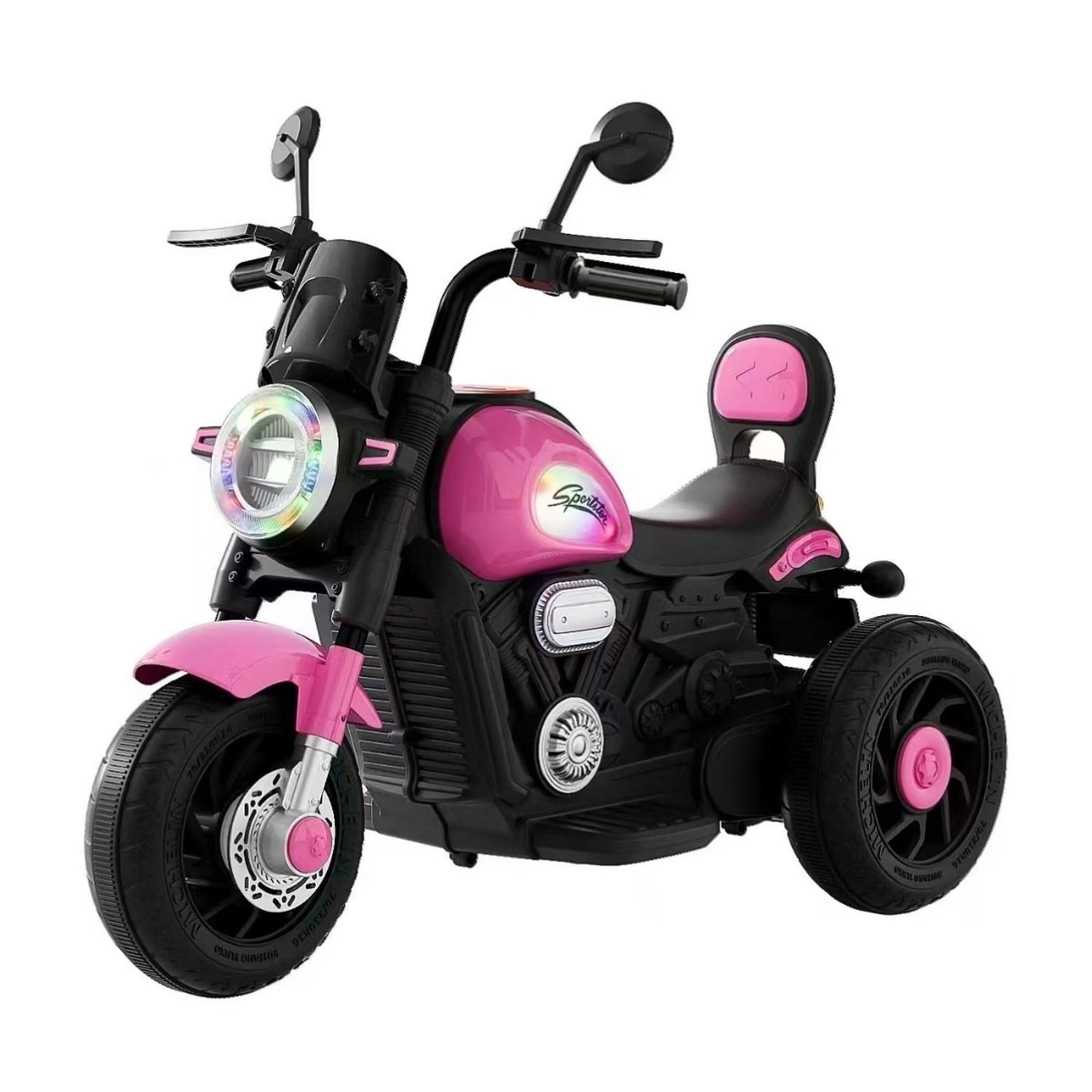 Auto Electrico Moto Juguete Infantil A Bateria 518 Fucsia-0