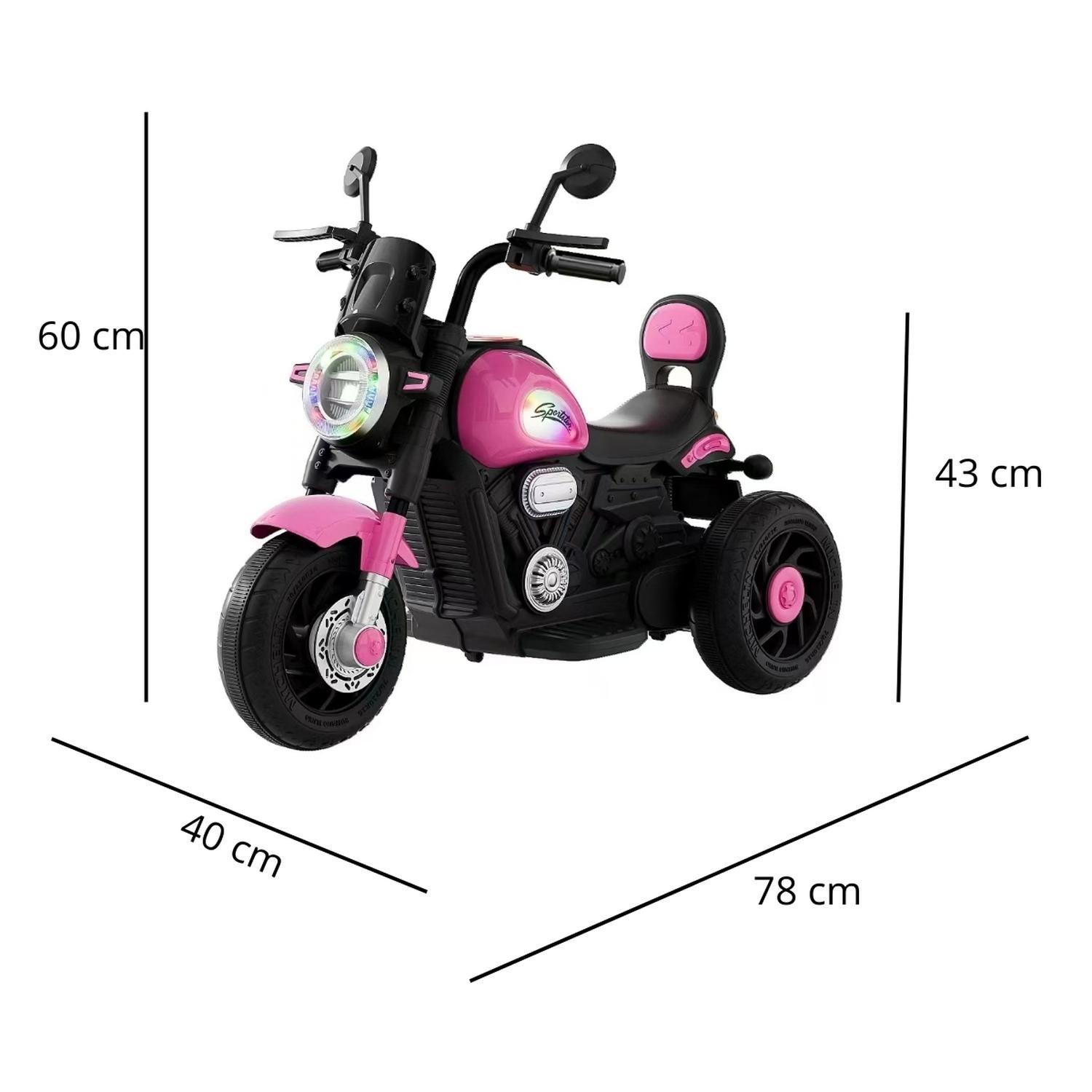 Auto Electrico Moto Juguete Infantil A Bateria 518 Fucsia-1