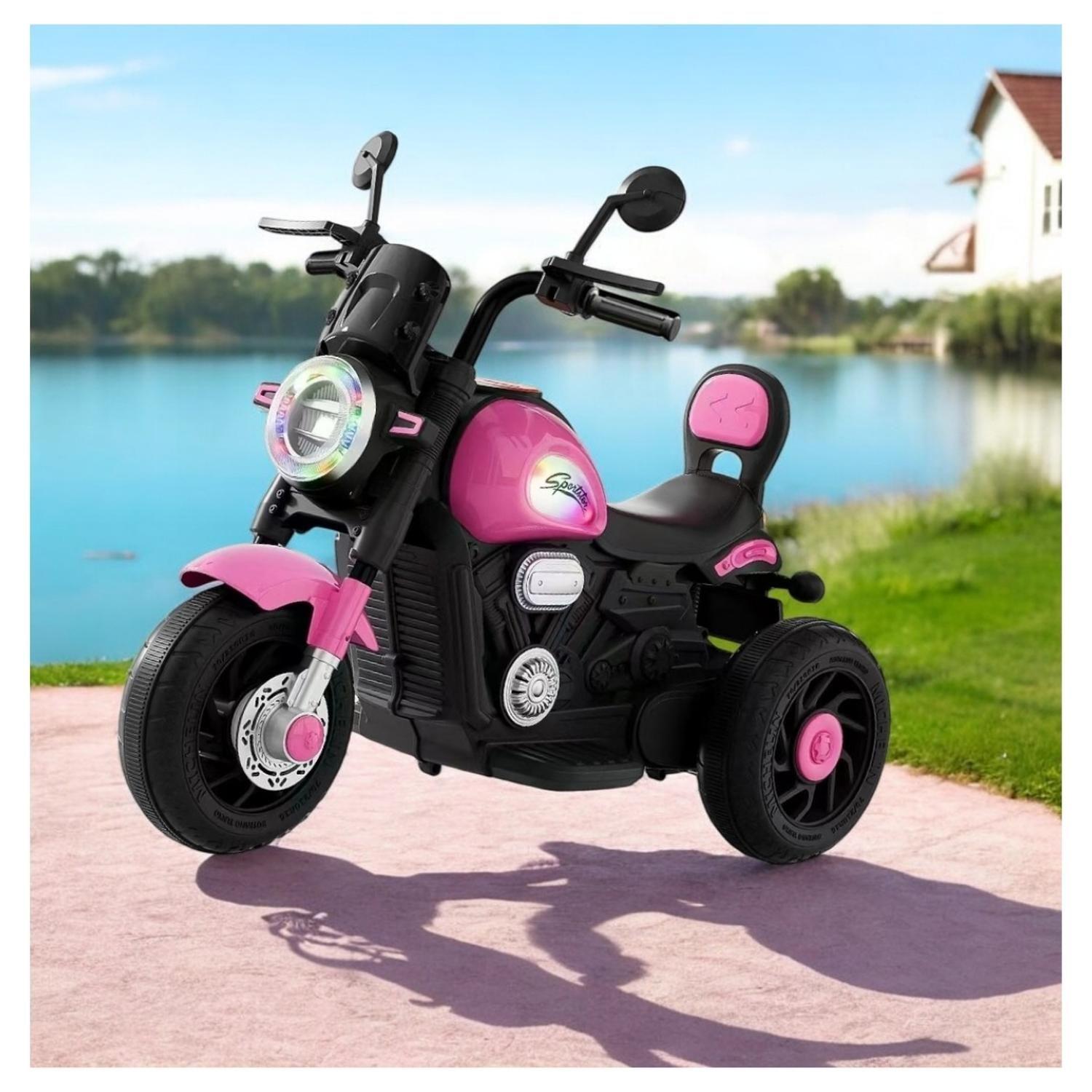 Auto Electrico Moto Juguete Infantil A Bateria 518 Fucsia-2